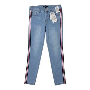 Denim Couture Light Blue Size 15 Skinny Jeans Blue Red White Side Stripe NWT